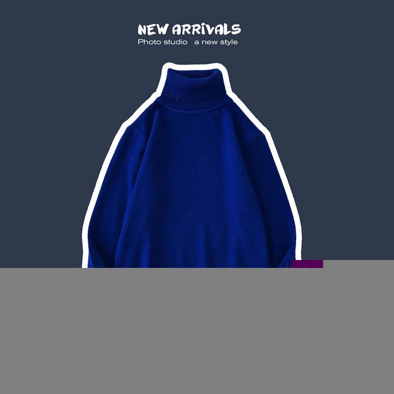 6 Winter Warm Men Turtleneck Knitwear Sweater Slim Fit Long Sleeve Stretch Basic Pullovers NEW Sweaters Oversized 8 Colors - Цвет: 6