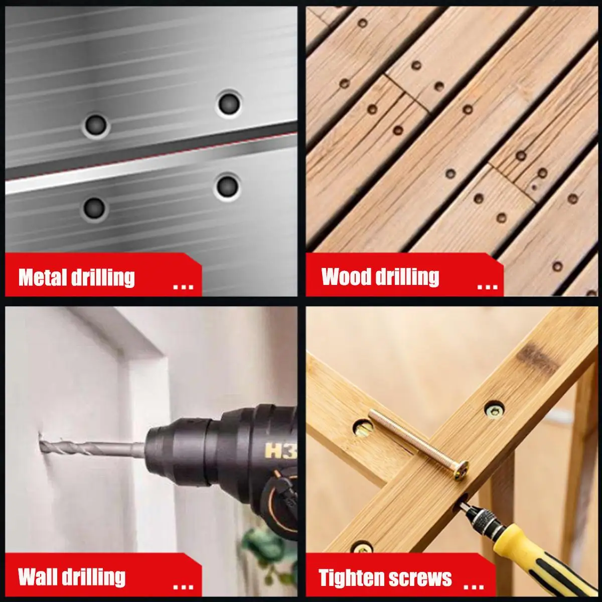 

300Pcs Assorted HSS Twist Drill Bit Set Kit Expansion Screw Mix Combination Tool For DIY Woodworking Carpentry High Speed Steel