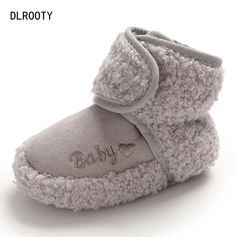 New Snow Baby Booties Boy Girl Hook & Loop Crib Shoes Winter Warm Anti-slip Sole Boots Newborn Toddler First Walkers Shoes