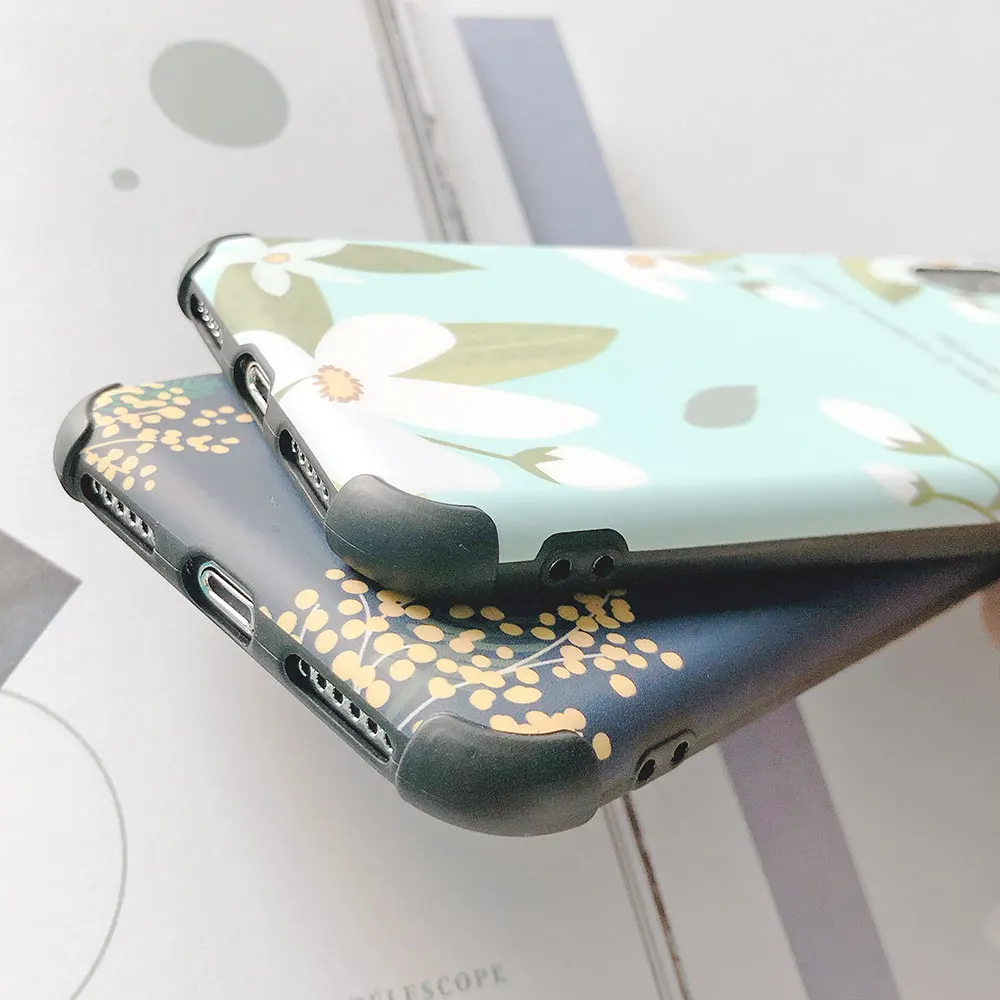 KISSCASE Модный цветочный чехол для телефона iPhone XS Max XR X 7 8 Plus skokproof IMD задняя крышка 6 6S