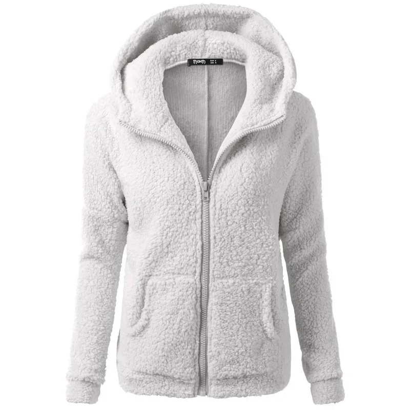 

Autumn And Winter 2021 Women Casual Solid Plush Sweatshirt Short Warm Basic Plus Size Streetwear Cashmere Hoodie Vintage Clothes