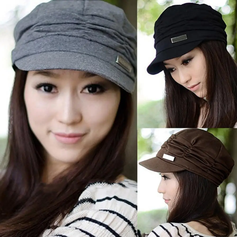 

HOT SALES !!! Women Fashion Pleated Peaked Cap Hat Casual Outdoor Sports Travel Sunhat