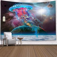 psychedelic jellyfish tapestry background wall hanging cloth living room bedroom bedspread home decoration forest mural tapestry
