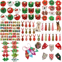 50pcs christmas dog bows pet cat dog pet bow tie bandana ties christmas small large dog grooming accessories holiday supplies