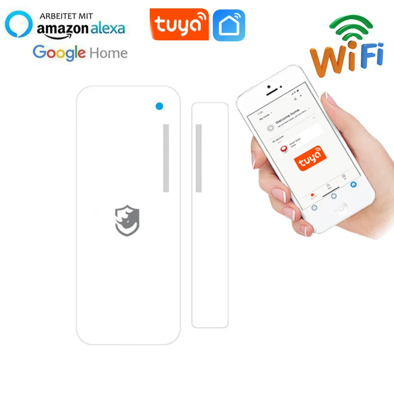 

Tuya WiFi Door Sensor, Smart Door Open/Closed Detectors, Smart Life APP Wifi Window Sensor Work With Alexa,Google Home
