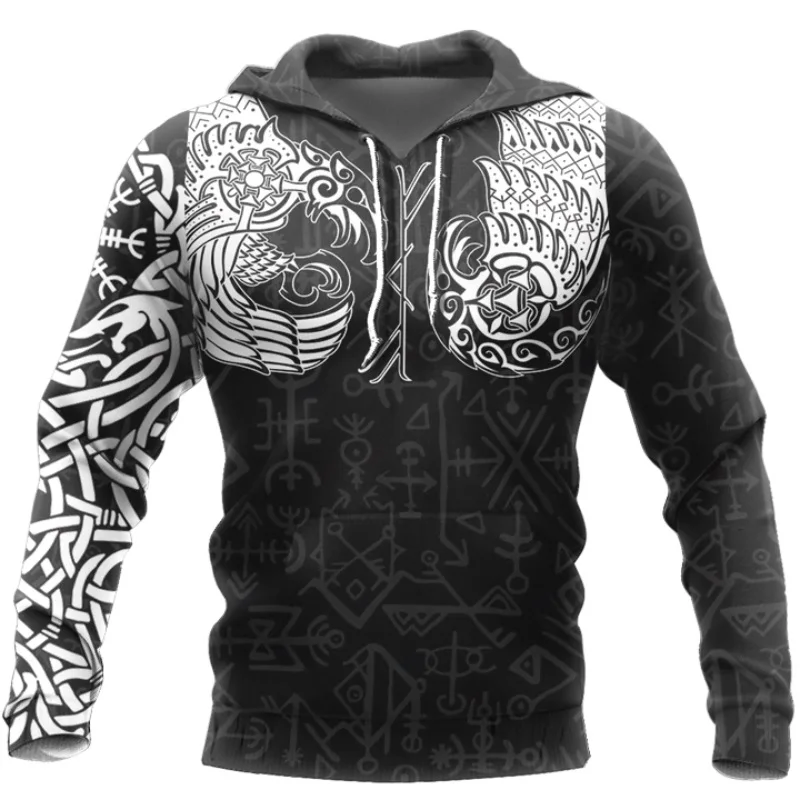 

Viking Odin Tattoo 3D Printed Men hoodies Harajuku Fashion Hooded Sweatshirt Autumn Unisex Street hoodie sudadera hombre WS-335