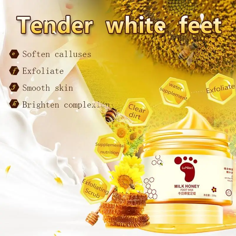 Мед молоко воск для ног средства ухода за кожей стоп питает и увлажняет кожу