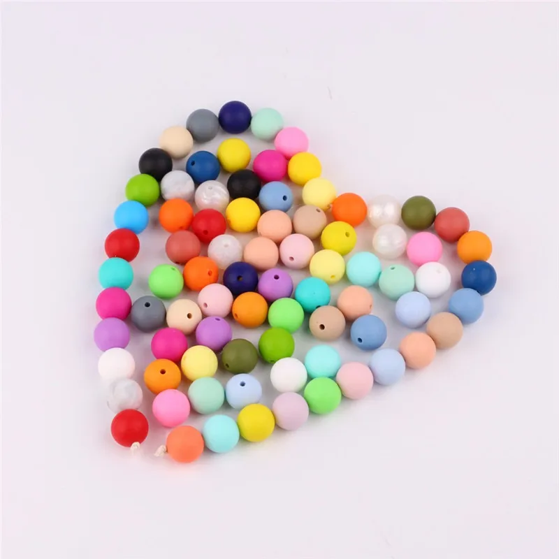 

Sansango 10PCS Baby Teether Silicone Beads 15mm Keychain DIY BPA Free Silicone Bead Baby Teething Necklace Jewelry Accessories