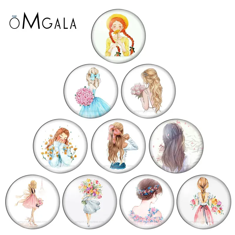 Модные красивые девочки одежда с ручной росписью для девочек 10 шт. 12 мм/18 мм/20 мм/25