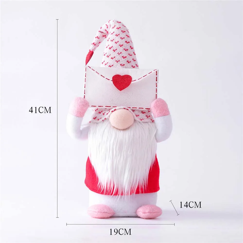 

1pc Romantic Valentines Day Gift Gnome Dwarfs Rudolph Plush Toys Faceless Doll Wedding Decoration Big Beard Valentine Ornaments
