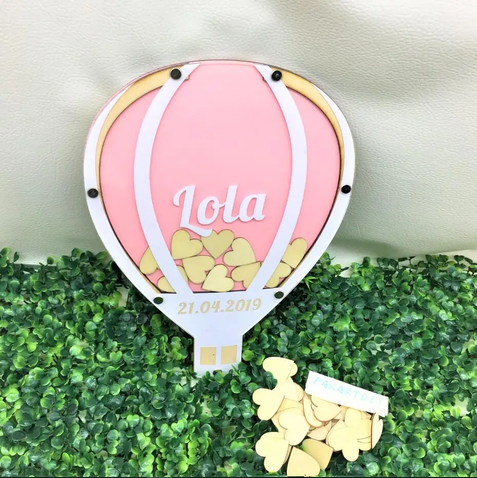 

Custom hot air balloon communion birthday sign-memory Drop Box, Baptism Guest Book Alternative, Baby Shower Wishes drop box tops