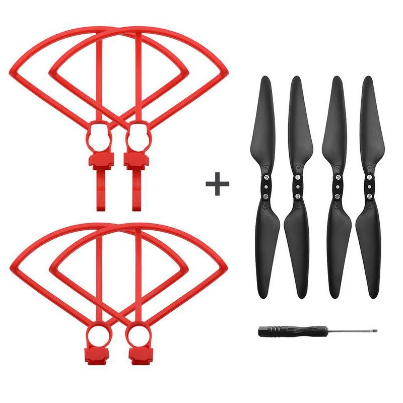 Red set Hubsan Quadcopter Quick Release Propeller Blade Props Guard Protection Cover for Hubsan Zino H117S RC Drone Quadcopter - Цвет: Red set