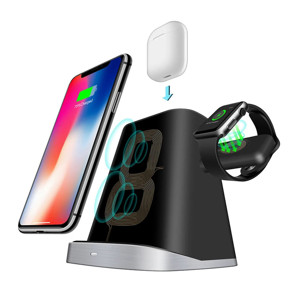 Магнитное Беспроводное зарядное устройство 3 в 1 для iPhone 11 Pro XR 8 быстрая зарядка