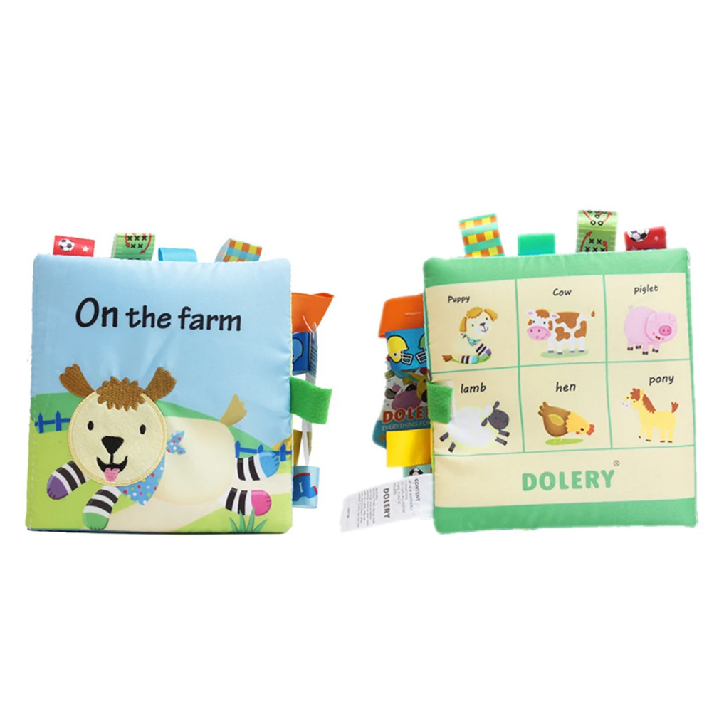 

Early childhood animal cloth book baby baby cloth book Three-dimensional cloth book with BB paper ring paper label