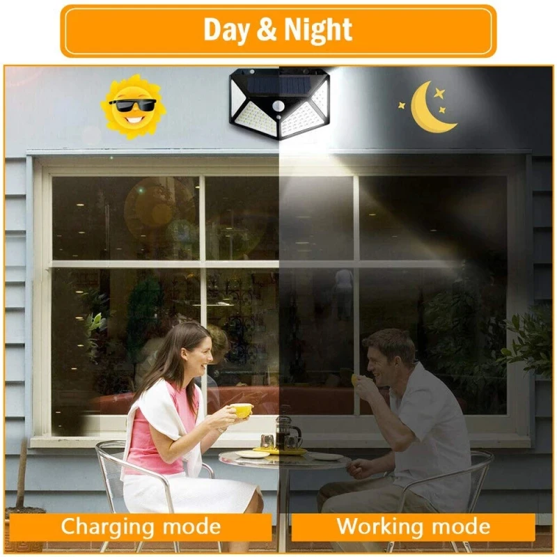 

4PCS 100LED Solar Lights Outdoor IP65 Waterproof Sunlight Solar lamp PIR Motion Sensor Garden Street Wall Light Corridor Lamp