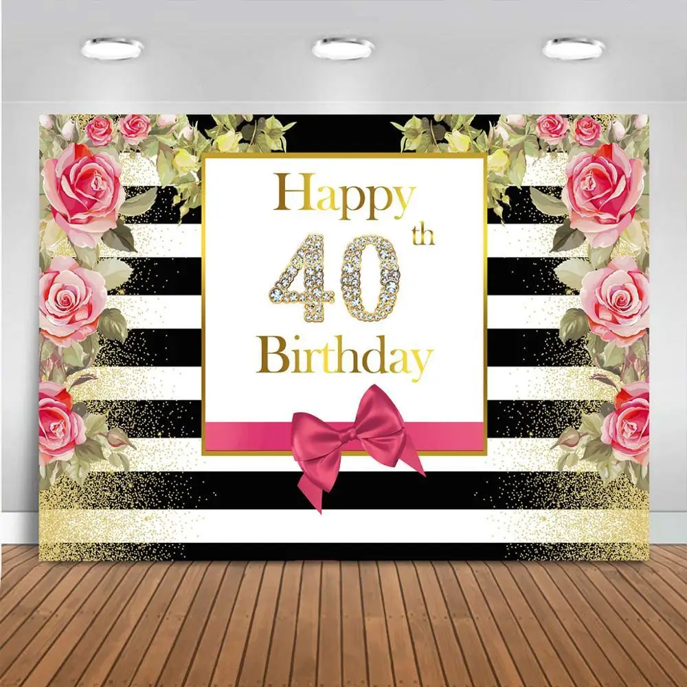 

Фон для фотографирования с надписью «Happy 40-й день рождения»
