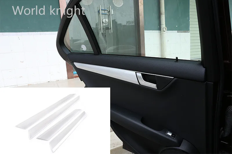 

4Color Car Door Decoration Panel Cover Trim ABS Interior Stickers For Mercedes Benz C Class W204 C180 C200 2008-13 Car Accessory