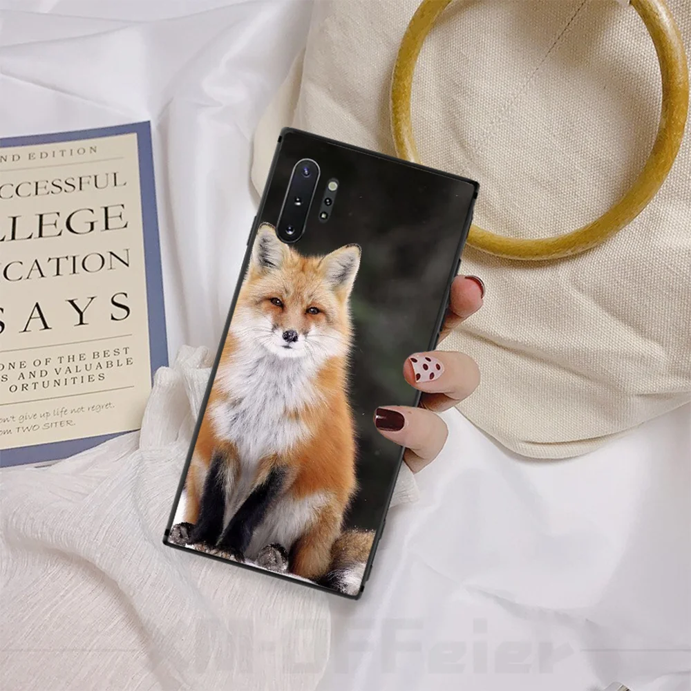 BaweiTE Snow fox TPU черный чехол для телефона Корпус Samsung A50 S10 Plus S10E Note9 Note8 7 10 Pro | Мобильные