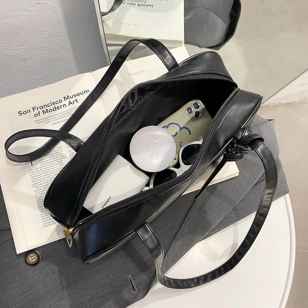 

women pu leather bag practical charming zipper underarm bags high-capacity ABG036