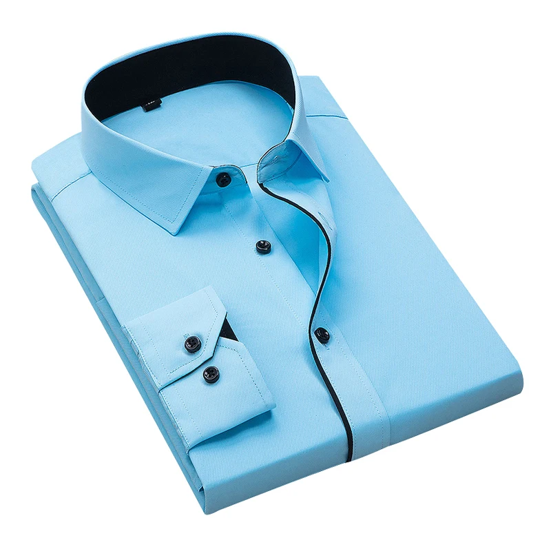 Мужская Повседневная деловая рубашка DAVYDAISY белая приталенная с длинными