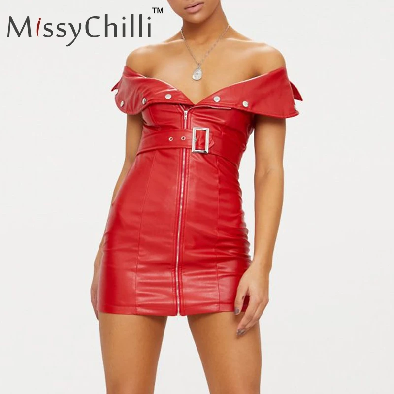 Женское платье с открытыми плечами MissyChilli Красное Облегающее вечернее из