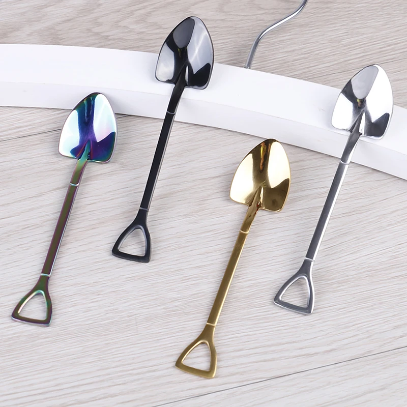 1 шт. в форме лопатки Десертные Вилки мороженое сахар чайная ложка из нержавеющей