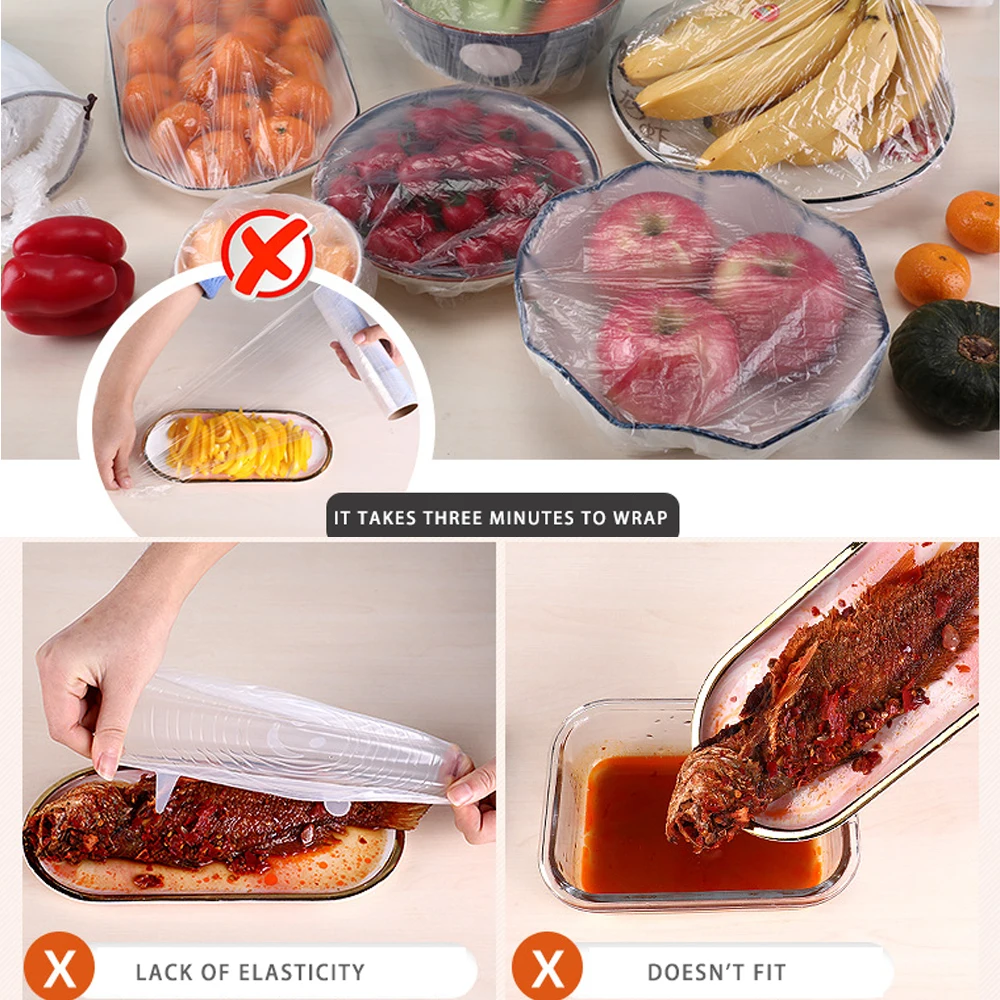 100 шт. одноразовые крышки для чаши эластичные пищевые пылезащитные пластиковая