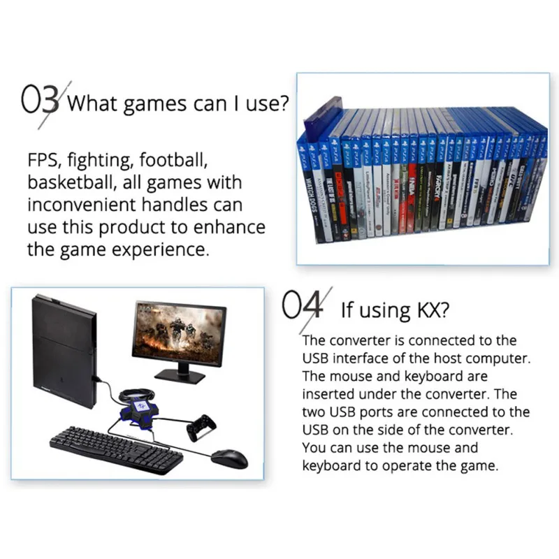 Контроллер для PS4 Xbox One с клавиатурой конвертер геймпада PS3 Nintendo Switch FPS игровые