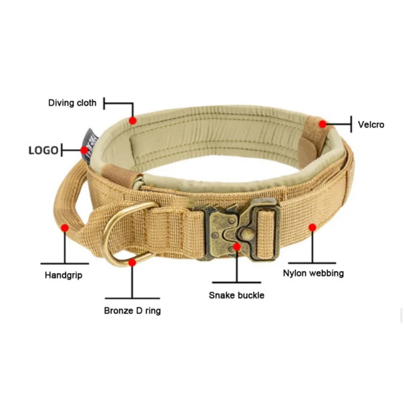 

New Fashion Pet Dog Cat Tactical Collar Lead Rope Outdoor Training Walking Quick Remove Dog Collar Box Packing Black Gray