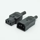 IEC прямой Кабельный разъем C13 C14 10A 250V черный женский и мужской переменный разъем питания 3 pin розетка переменного тока