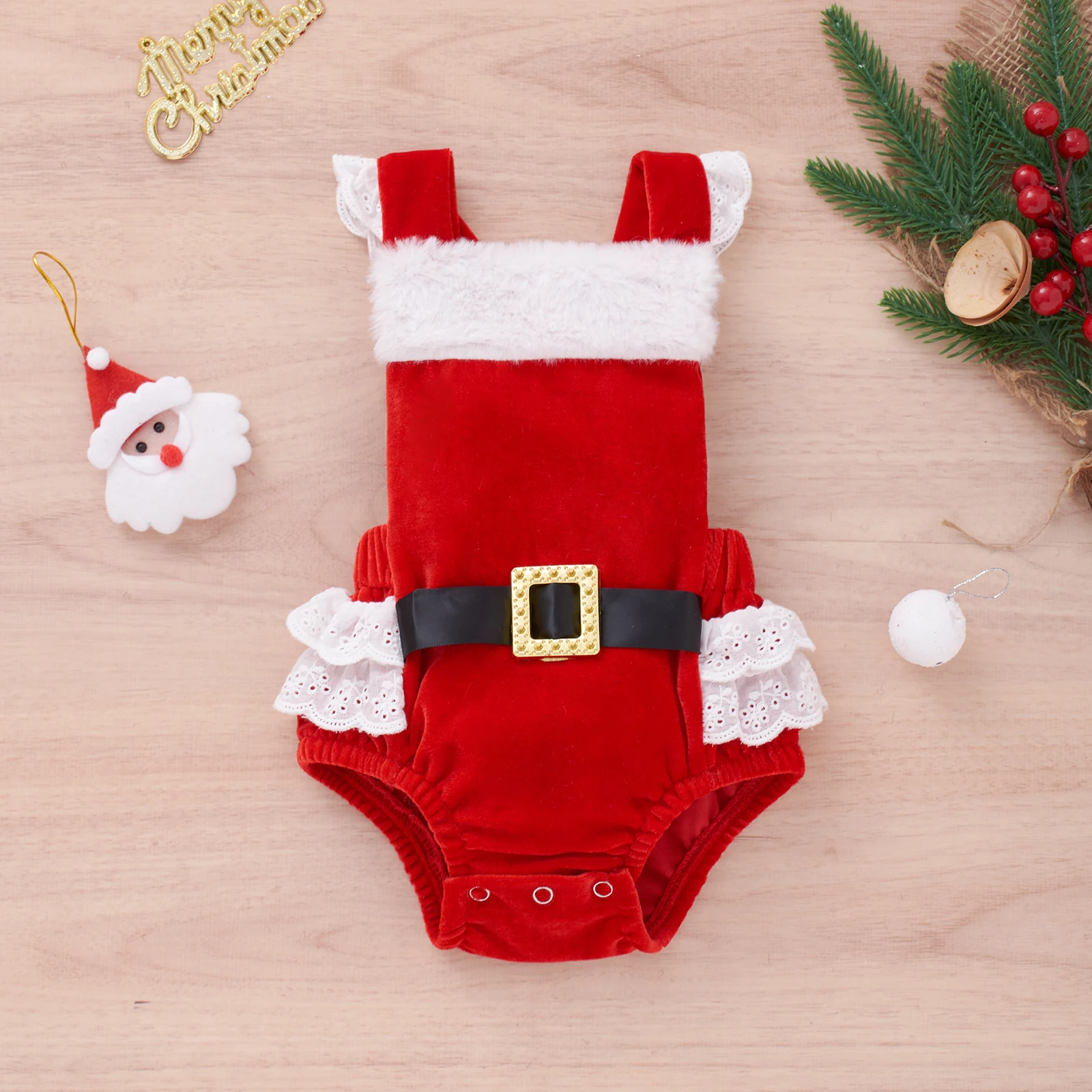 

Ma&Baby 0-12M Christmas Infant Newborn Baby Girls Romper Xmas Costumes Lace Ruffles Santa Jumpsuit Overalls New Year Clothes D84