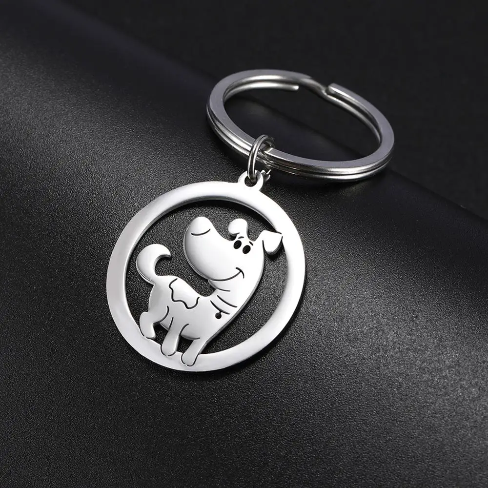 Брелок для ключей Skyrim из нержавеющей стали с изящной круглой собакой | Украшения