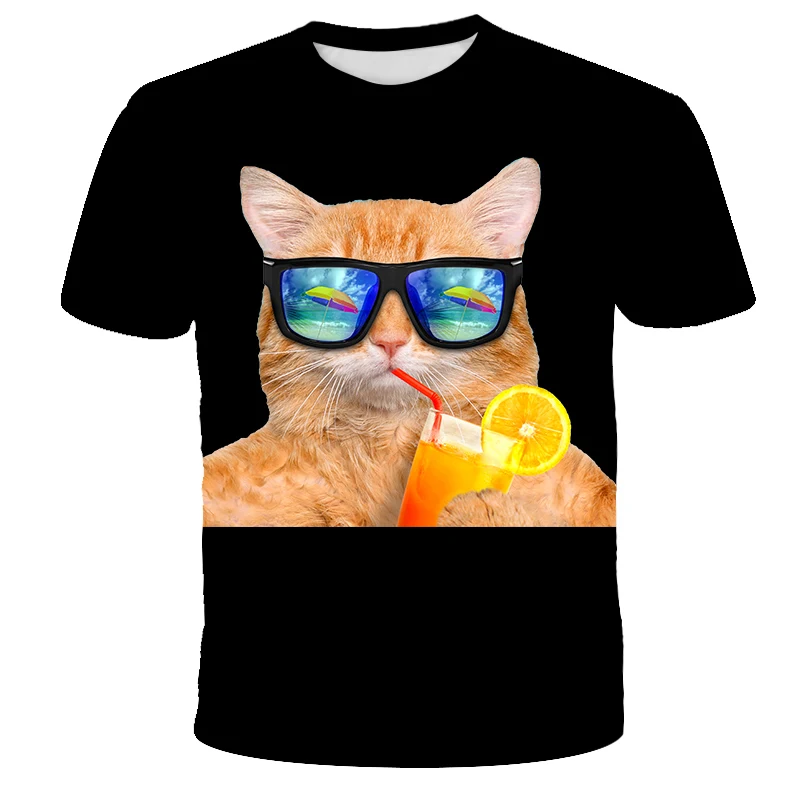 Новая модная мужская/wo мужская летняя футболка, 3d принт, забавный кот, короткий рукав, цифровая печать, 3d футболка размера плюс 4XL 5XL