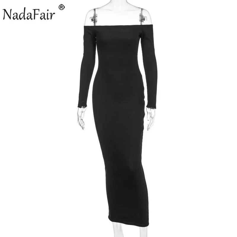 Женское трикотажное платье Nadafair черное или оранжевое однотонное облегающее миди
