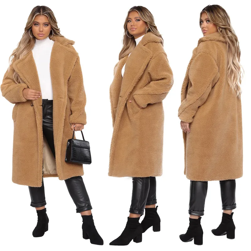 

Woolen Autumn Winter Clothes Women Coat Long Cashmere Long Sleeve Blends Woolen Elegant Jacket For Ladies Warm Clothes