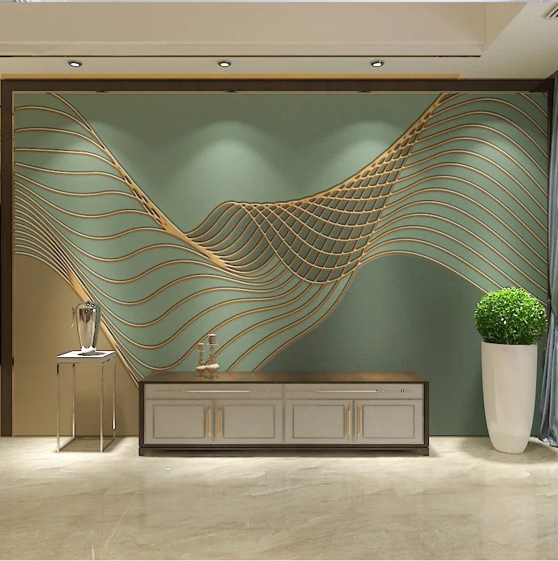 

Custom 3D Gold Leaves Wall Mural Wallpaper Home Decor modern minimalist Nature 3D Photo Wall Paper For Living Room Bedroom