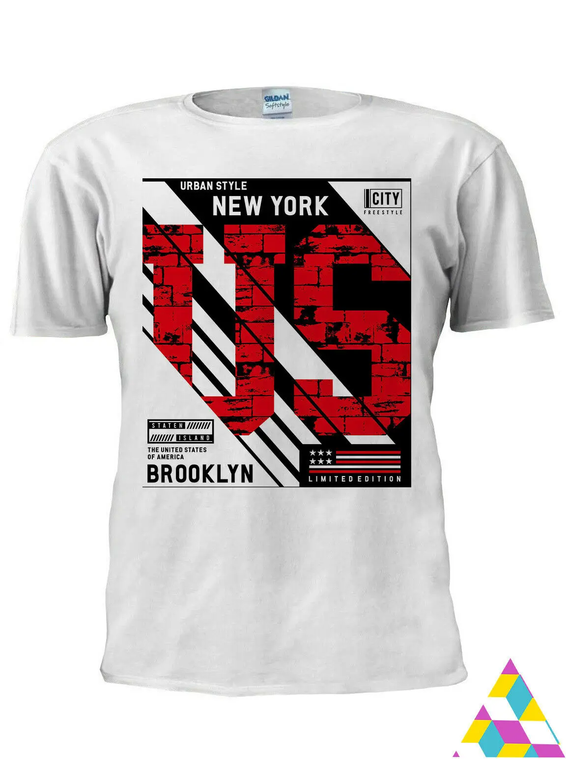 

Printed American alphabet summer men's cotton o-neck T-shirt