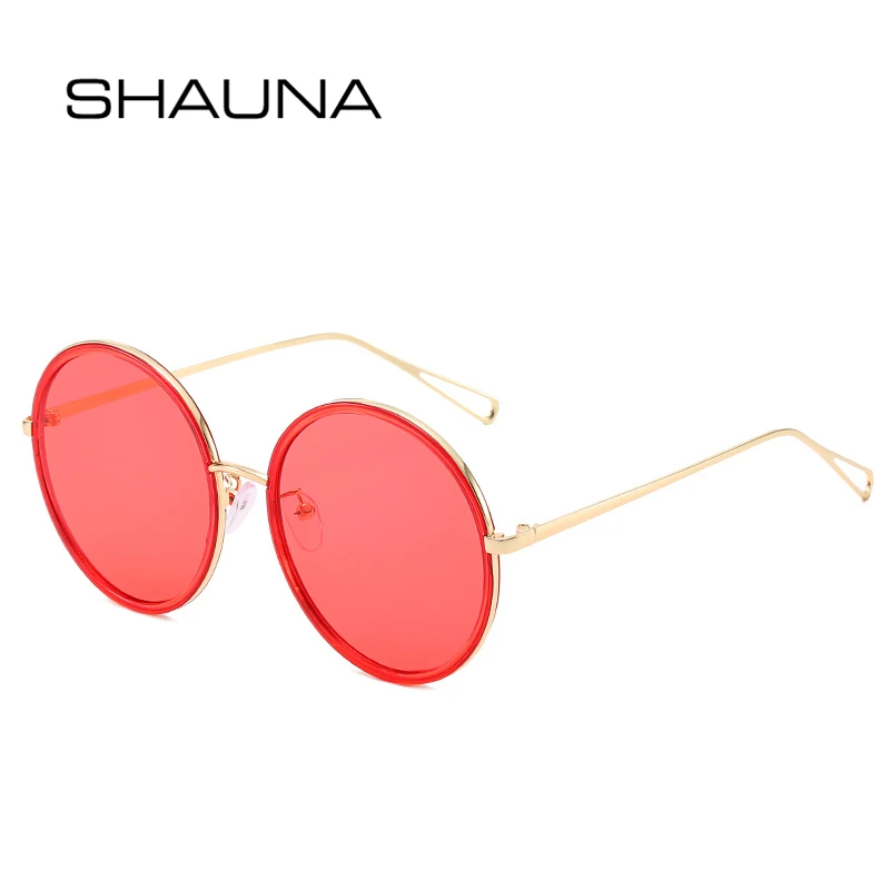 SHAUNA, Новое поступление, негабаритные, женские, Супер круглые солнцезащитные очки, модный оттенок/зеркальные линзы, красный, желтый цвет, летние солнцезащитные очки, UV400