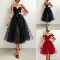 2021 new white sexy sling mesh dress strawberry dress dress for women
