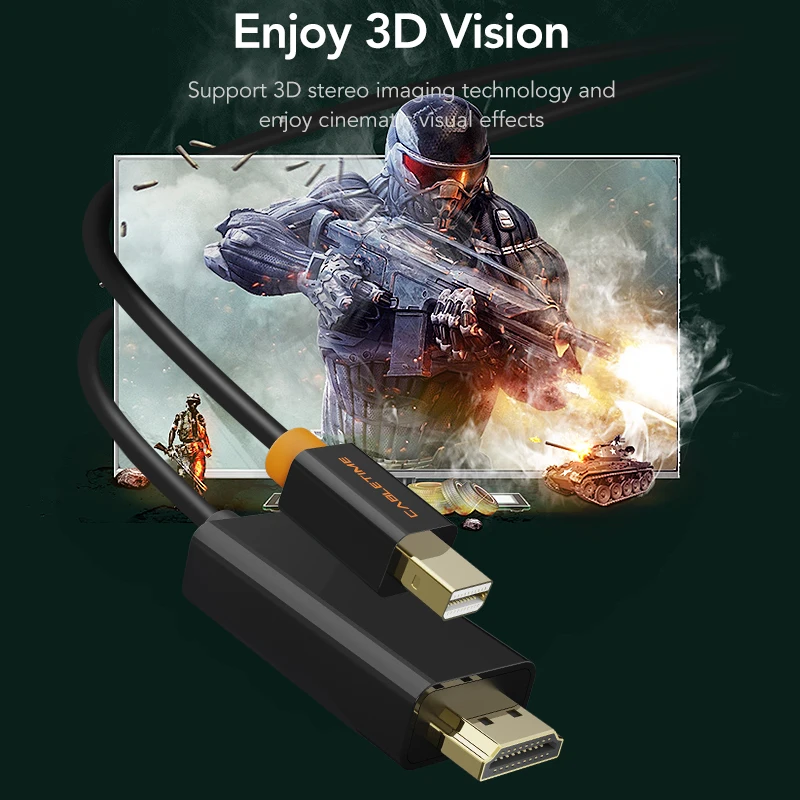 Кабель CABLETIME Mini Displayport к HDMI DP 1 2 кабель Thunderbolt 1080P для Surface pro 6 ТВ C054 | Электроника