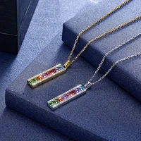 luxury multicolor crystals pendants necklaces for women jewelry accessories female silver color pendants high quality