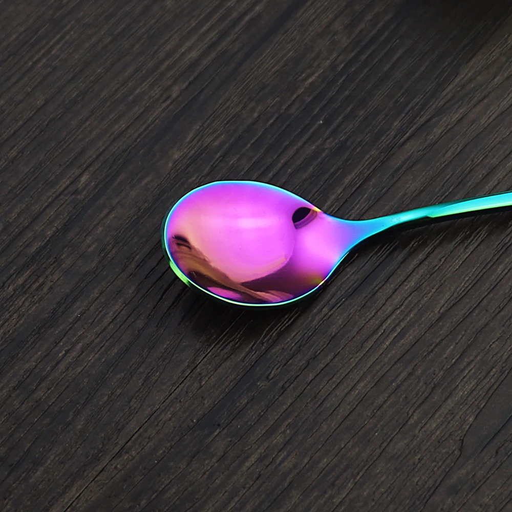 1 шт чашка кофейная красочная ложка кафе из нержавеющей стали Серебряная Золотая