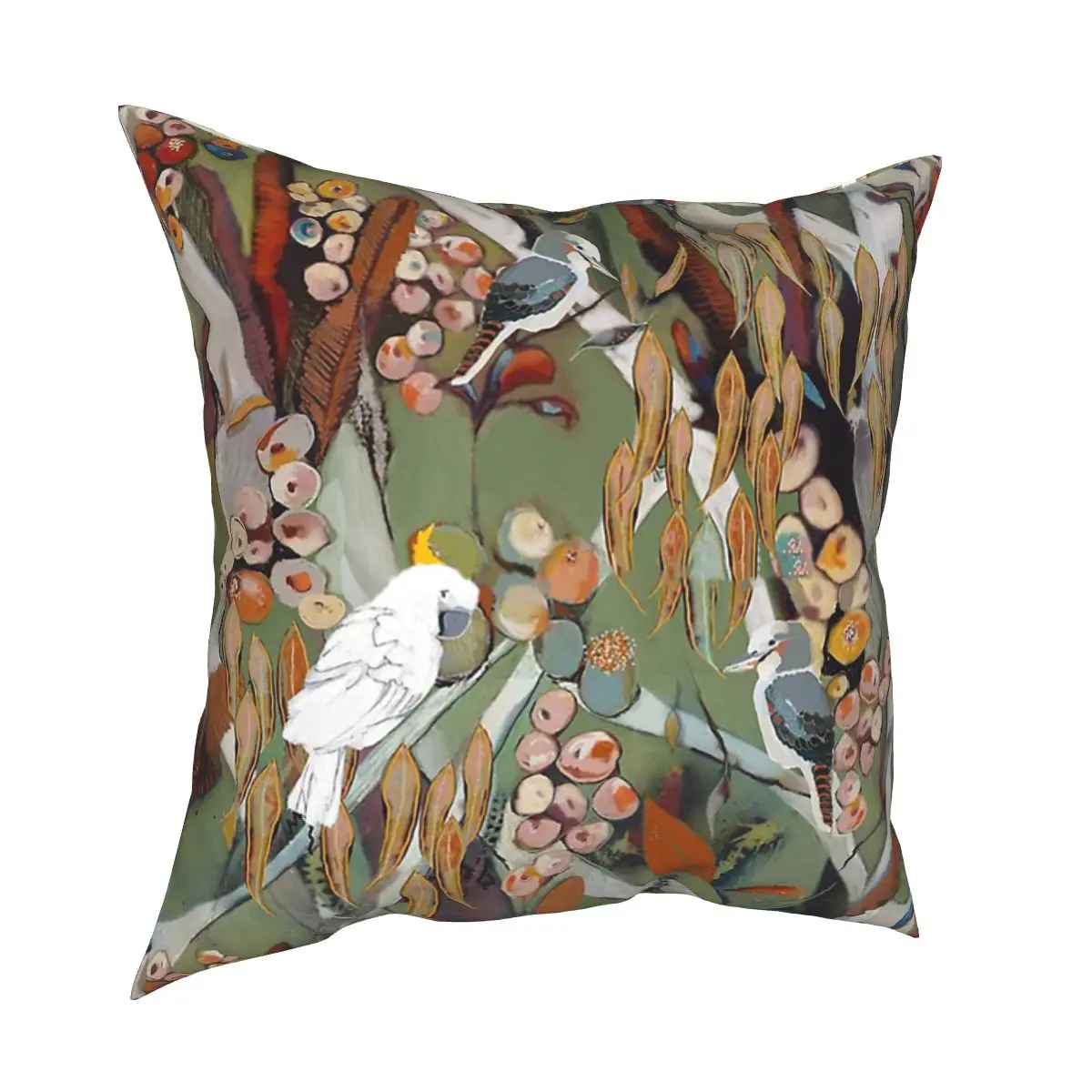 

Cockatoo And Kookaburra Catch Up Pillowcase Soft Fabric Cushion Cover Gift Pillow Case Cover Home Square 45X45cm Cushion Covers