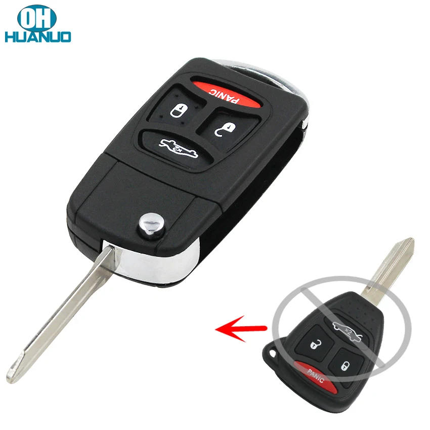 4 кнопки Флип Складной Корпус ключа для CHRYSLER DODGE JEEP Durango 3 + 1 кнопка дистанционного
