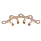 4 шт. квадратная розетка, латунные ключи радиатора, водопроводный ключ, сплошной водопроводный кран Для Пневматического клапана, Сантехнический инструмент, сердечник с отверстием 6 мм