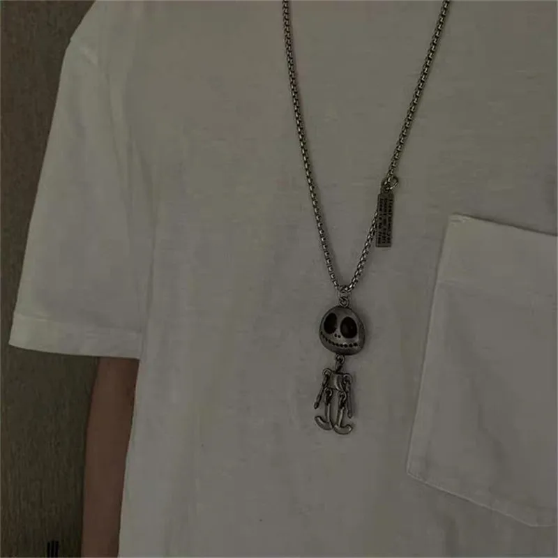 European and American fashion jewelry men tide male skull pendant hip hop retro Korean men's simple long money chain gift | Украшения и