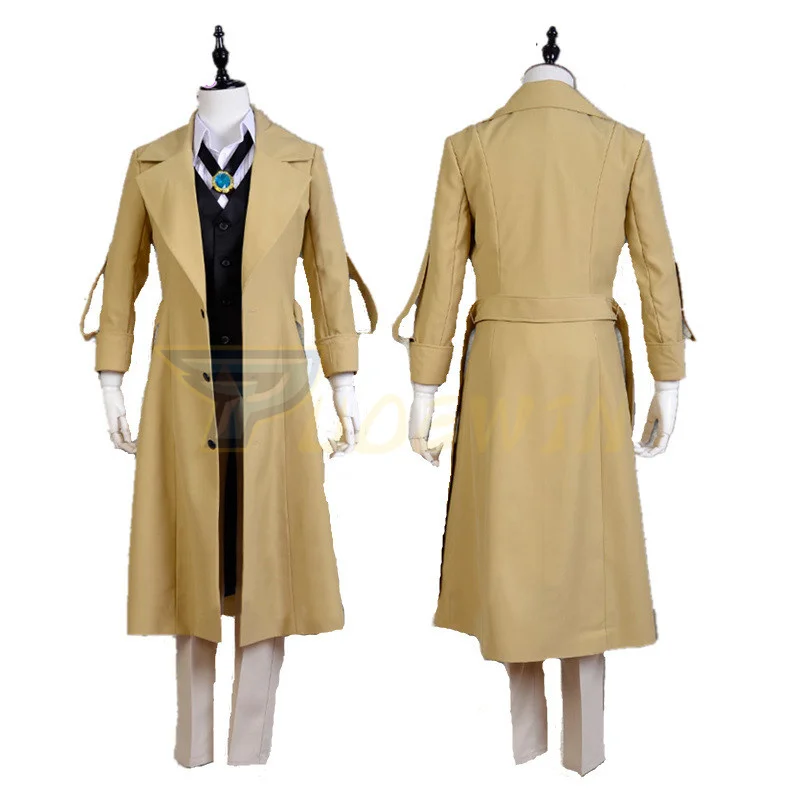 Костюм для косплея Bungo бродячие псы дазай Осаму длинная куртка пальто Хэллоуин
