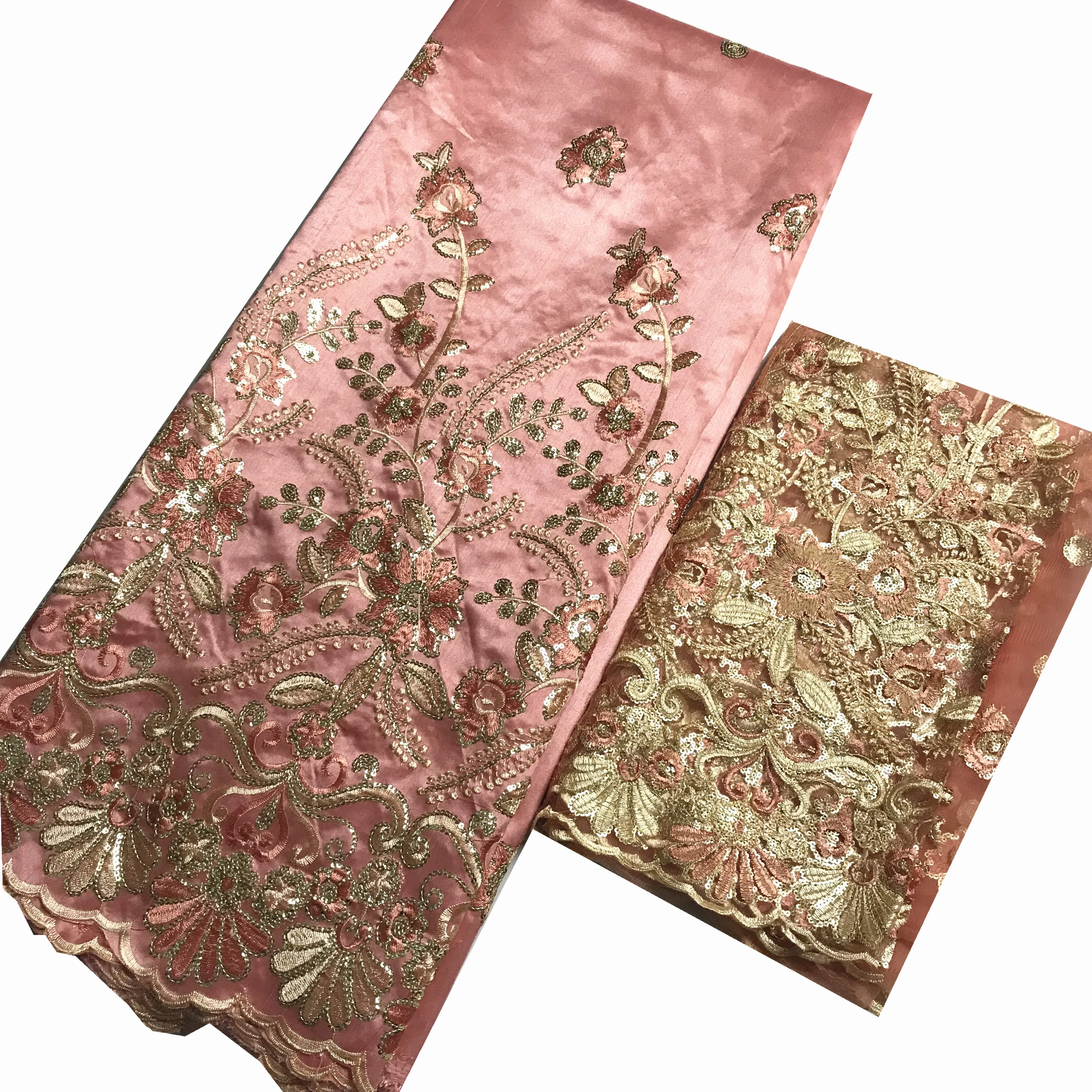 Необработанный шелк хлопок ремесло пайетки для поделок Розовый Джордж кружева