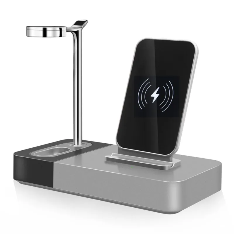 3 в 1 беспроводная зарядная станция для Qi включить сотовый телефон Airpods Смарт-часы