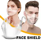 Прозрачная поликарбонатная маска для лица, прозрачная маска для рта, маска для лица с защитой от брызг и запотевания ушей, подвесная прозрачная маска для взрослых на зиму